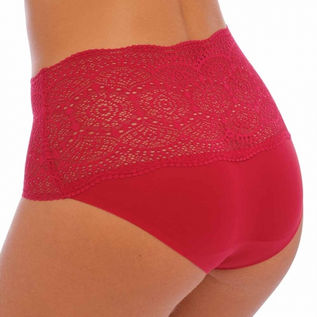 Sideview of Fantasie Lace Ease Briefs in red FL2330