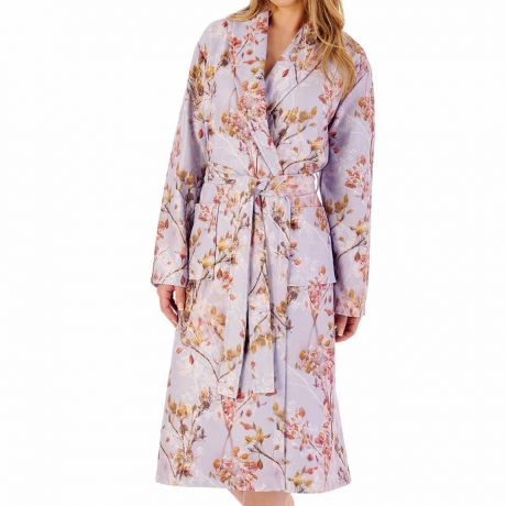 Floral Print Luxury Bamboo 46 inch Wrap Housecoat