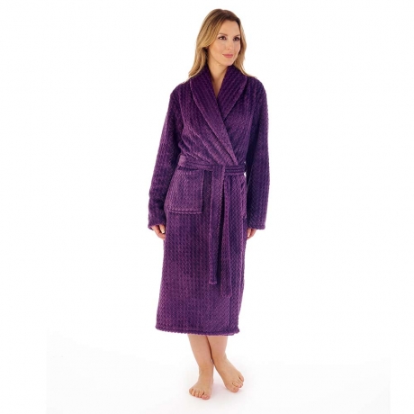 Slenderella Housecoat in purple HC02318