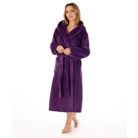 Slenderella Housecoat in purple HC02319