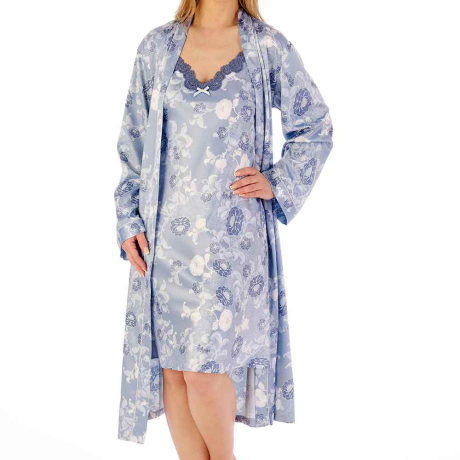 Gaspe Nightdress and Housecoat in dusky blue GL02720 and GL02724