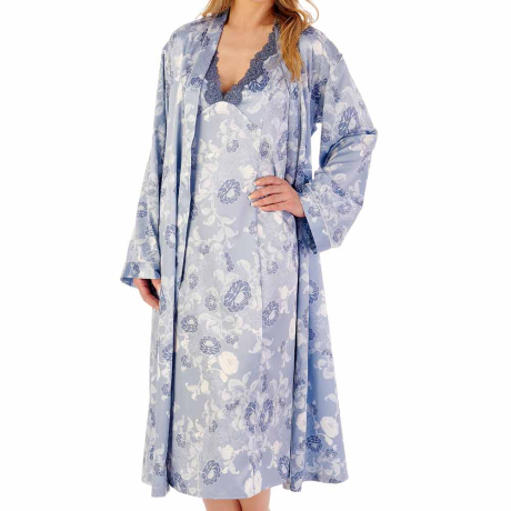 Gaspe Nightdress and Housecoat in dusky blue GL02721 and GL02724