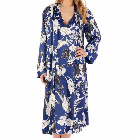 Gaspe Nightdress and Housecoat in navy GL02721 and GL02724