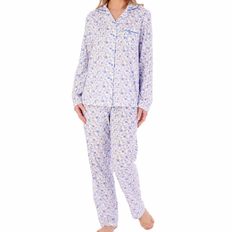 Sketch Floral Long Sleeve Tailored Cotton Pyjama Set
