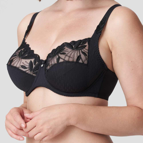 Sideview of PrimaDonna Orlando Bra in charcoal 0163150