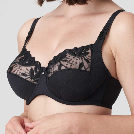 Sideview of PrimaDonna Orlando Bra in charcoal 0163151