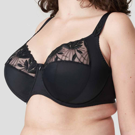 Sideview of PrimaDonna Orlando Bra in charcoal 0163155