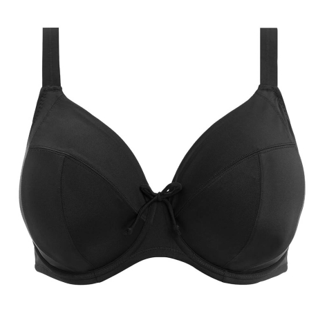 Elomi Swim Tropical Falls Underwired Plunge Bikini Top (42F, Black