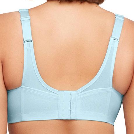 Backview of Glamorise Sports Bra in frosted aqua 1006