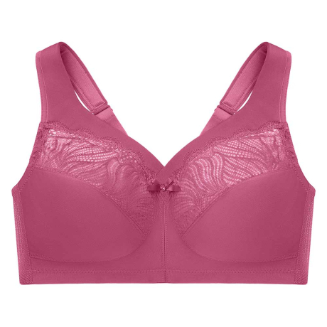 RAMPAGE Hot Pink Lace Covered Bra, Padded, Underwire, Adj Straps - Size 40D  