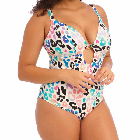 Sideview of Elomi Swim Party Bay Swimsuit in multi ES801444