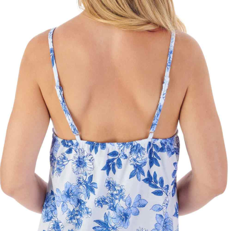 Backview of Slenderella Nightdress in blue ND03110