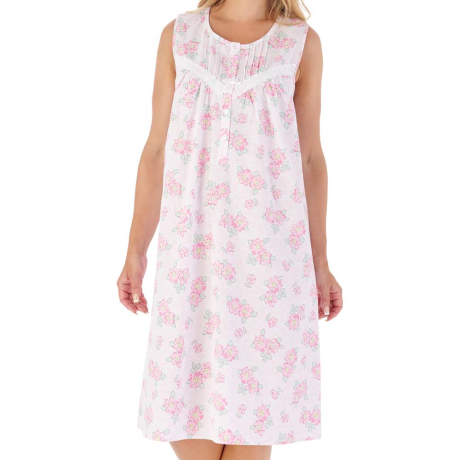 Wild Rose Build Up Shoulders Cotton 42 inch Nightdress