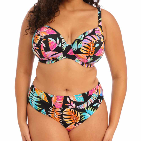 Elomi Swim Tropical Falls Bikini Top and Bikini Briefs in black ES801502 and ES801572