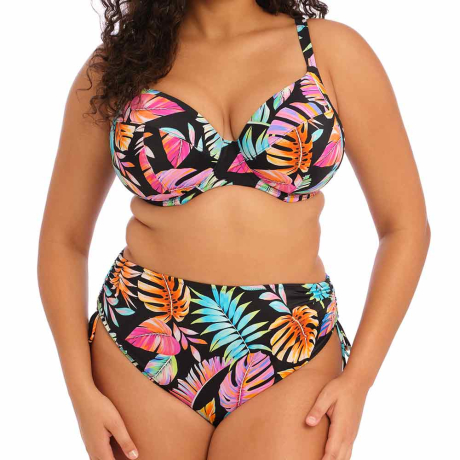 Elomi Swim Tropical Falls Bikini Top and Bikini Briefs in black ES801502 and ES8015723