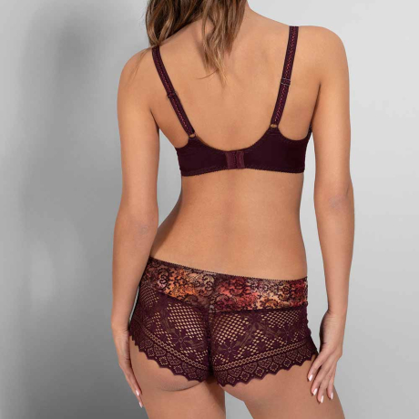 Backview of Empreinte Cassiopee Bra and Briefs in henne 07151 and 02151