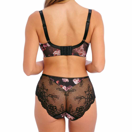 Backview of Fantasie Pippa Bra and Briefs in black FL100701 and FL100780