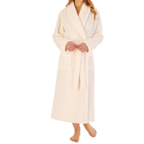 Flannel Fleece Shawl Collar Wrap Housecoat