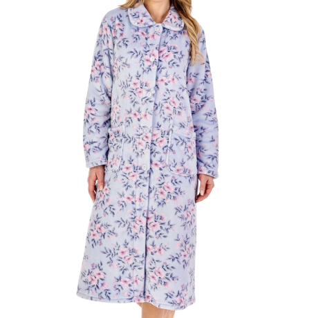 Women's Cotton Flannel Button Up Robe Long Sleeves Housecoat – Latuza