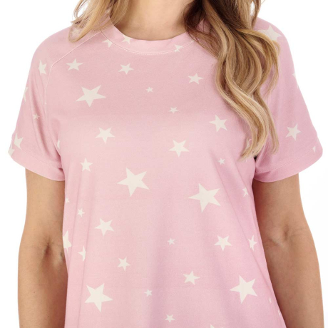 Close up of Slenderella Nightdress in pink ND04130

