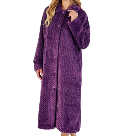 Slenderella Housecoat in purple HC02316