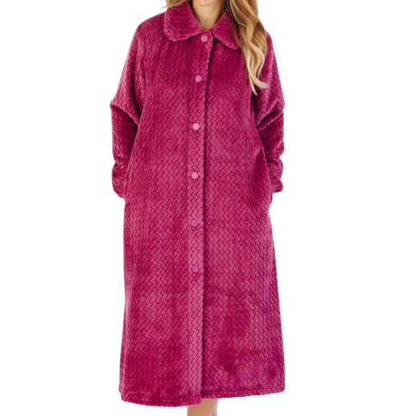 Slenderella Housecoat in raspberry HC02316