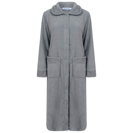 Slenderella Cosy Fluffy Housecoat in grey HC4301