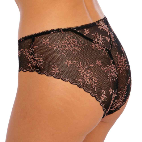 Sideview of Freya Offbeat Decadence Briefs in black AA402550