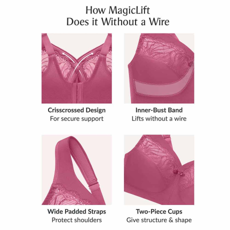 Glamorise Magic Lift Natural Shape Soft Cup Bra in red violet 1010G