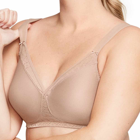 Sideview of Glamorise Magic Lift Bra in cafe 1080