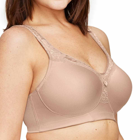 Sideview of Glamorise Magic Lift Bra in cafe 1007