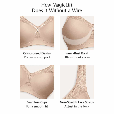 Features of Glamorise Magic Lift Bra in cafe 1007