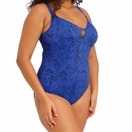 Sideview of Elomi Swim Pebble Cove Swimsuit in blue ES801143