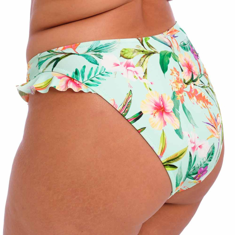 Sideview of Elomi Swim Sunshine Cove Bikini Briefs in aqua ES801885