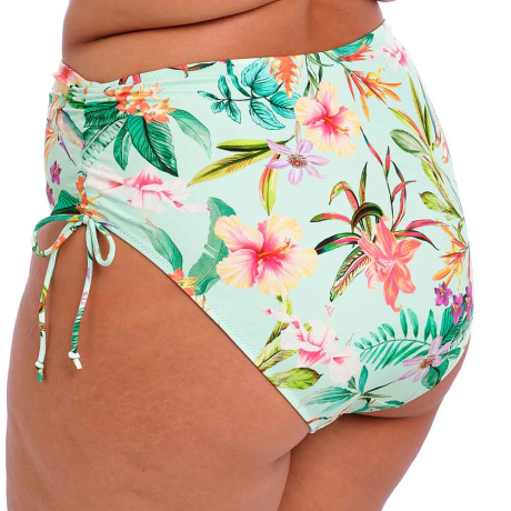 Sideview of Elomi Swim Sunshine Cove Bikini Briefs in aqua ES801873