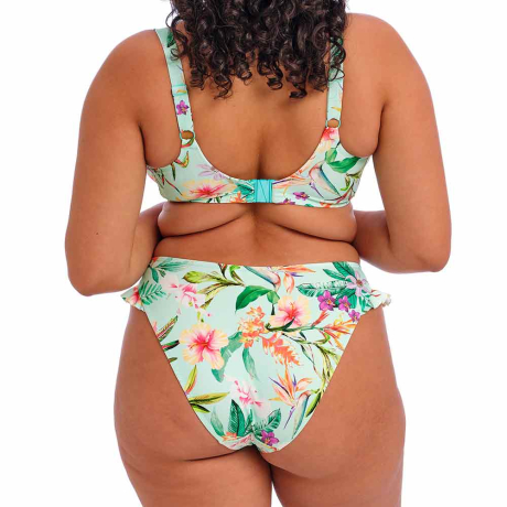 Backview of Elomi Swim Sunshine Cove Bikini Top and Briefs in aqua ES801802 and ES801885