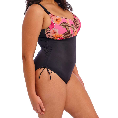 Sideview of Elomi Swim Cabana Nights Swimsuit in multi ES801643
