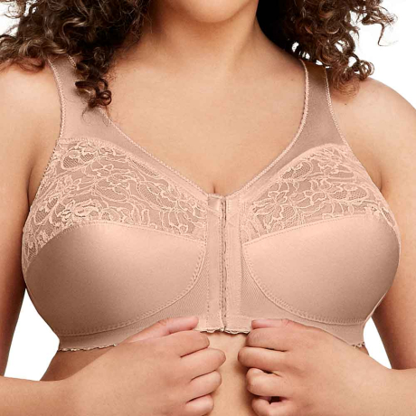 Glamorise Soft Cup Front Fastening Bra in skintone 1200