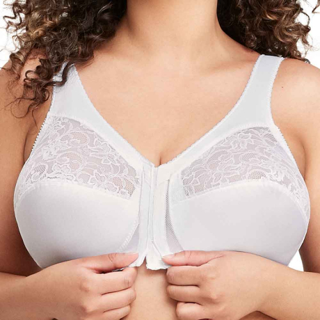 Glamorise Soft Cup Front Fastening Bra in white 1200