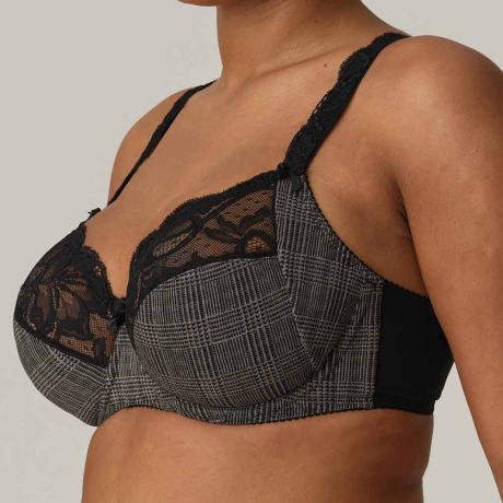 Sideview of PrimaDonna Madison Bra in black tailor 0162120 and 0162121