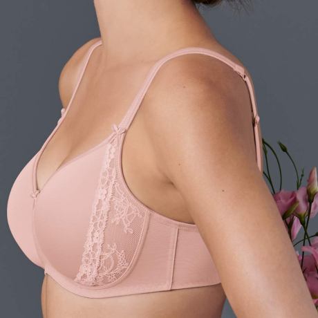 Sideview of Anita Rosa Faia Lace Rose Bra in rosewood 5618