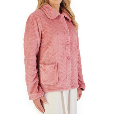 Slenderella Herringbone Bedjacket in Pink BJ06315