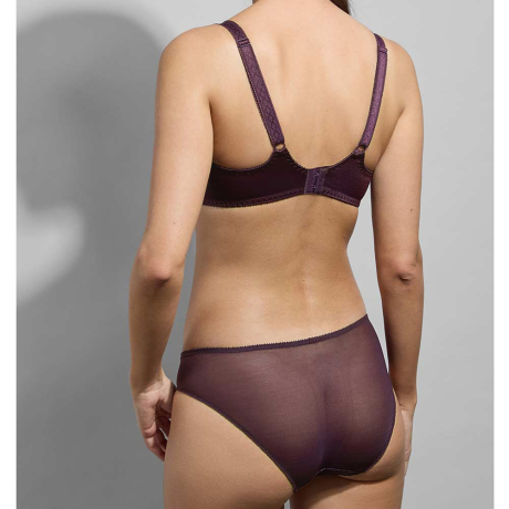 Backview of Empreinte Louise Bra and Briefs in cassis 07184 and 03184