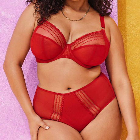 Elomi Matilda Bra and Briefs in haute red EL8900 and EL8906