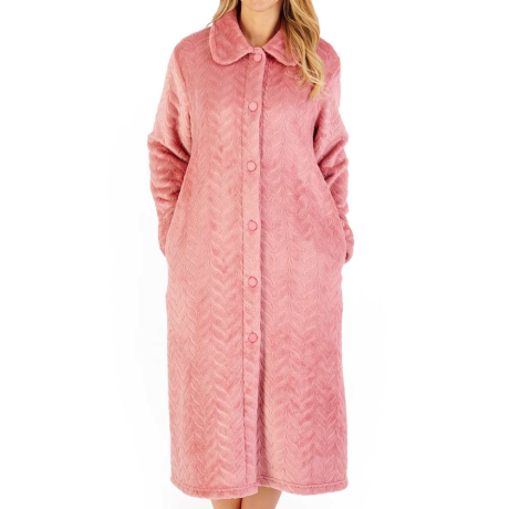 Slenderella Herringbone Housecoat in Pink HC06316