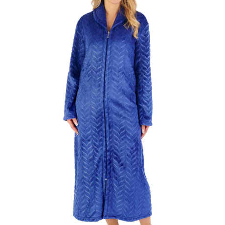 Herringbone Longer Length Zip Opening 50 Inch Housecoat