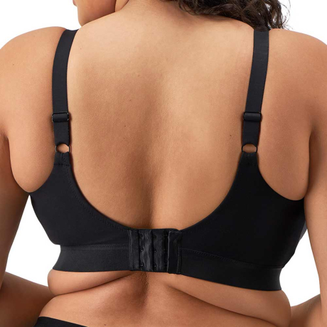 Backview of Elomi Downtime Bra in black EL301417