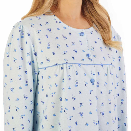 Slenderella Classic Cotton Flannel Nightdress in Blue ND06210