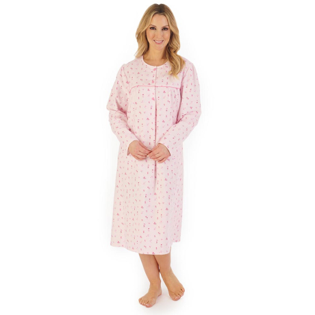 Slenderella Classic Cotton Flannel Nightdress in Pink ND06210