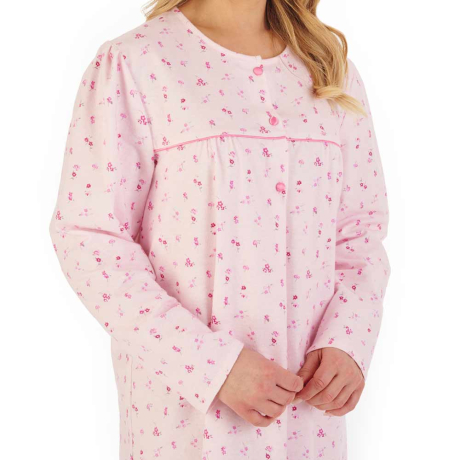 Slenderella Classic Cotton Flannel Nightdress in Pink ND06210